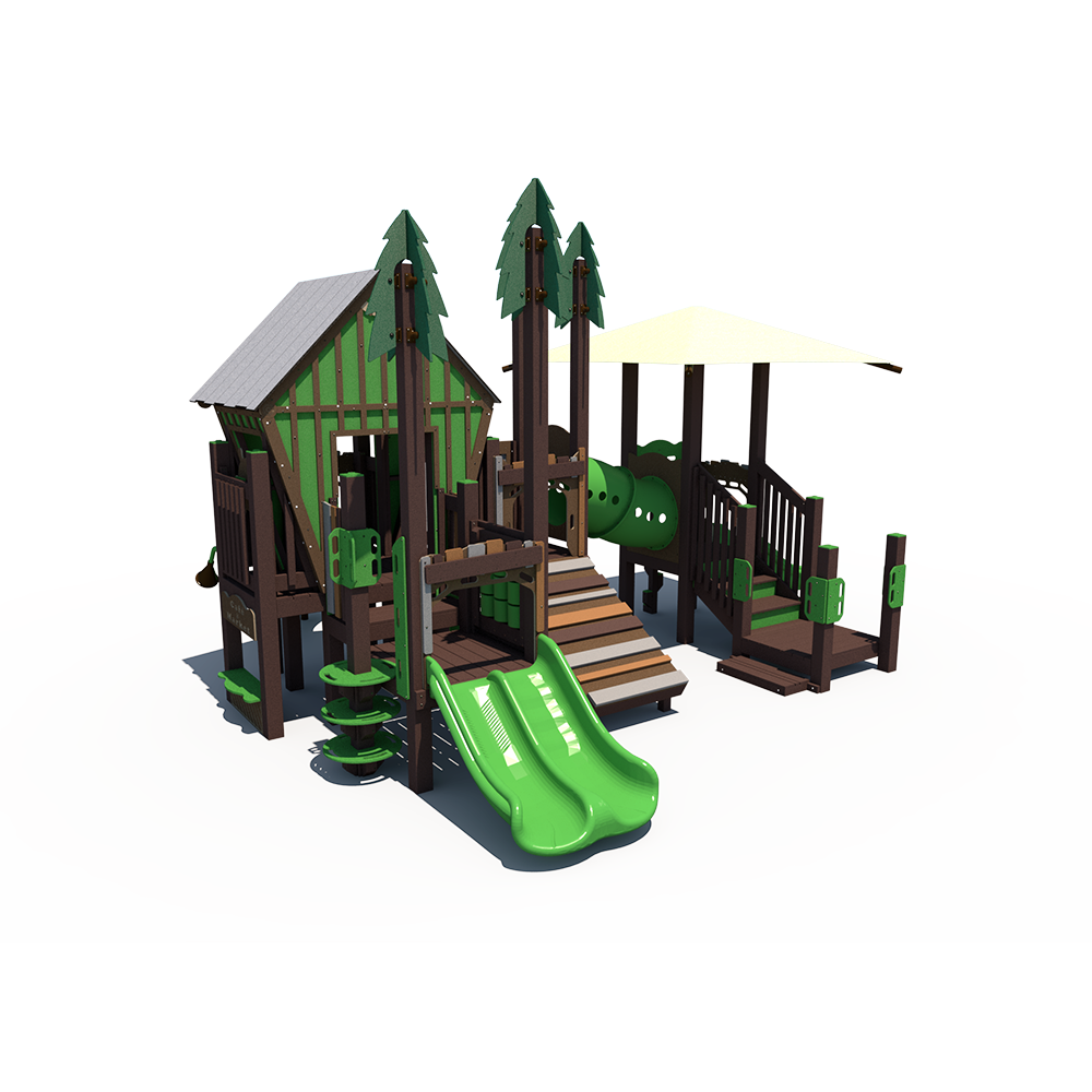 Nature Cottage Themed Outdoor Playground with Tunnel