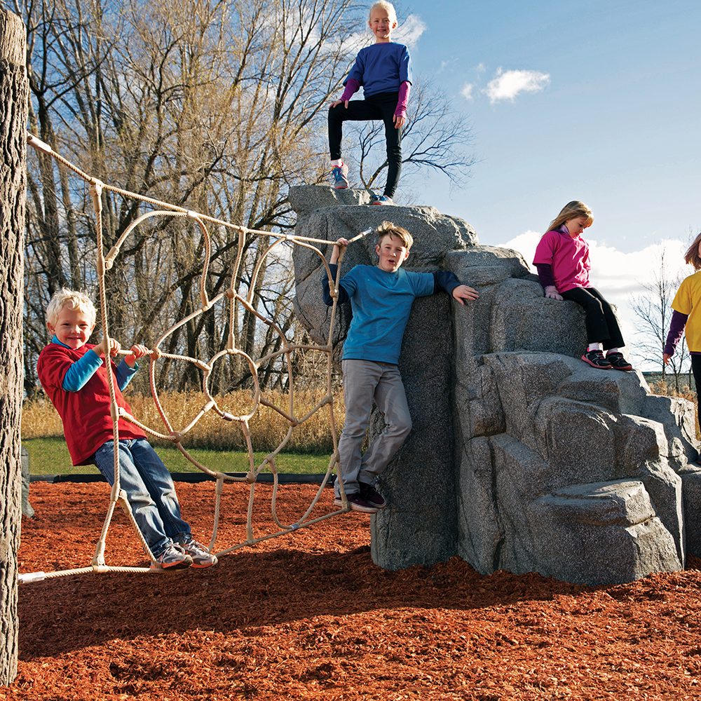 Spider Mountain and Net Boulder Climber for Nature Playground