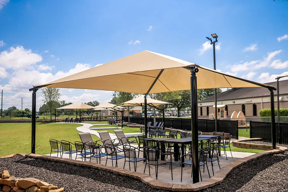 Hip shades commercial shade structures for parks and schools