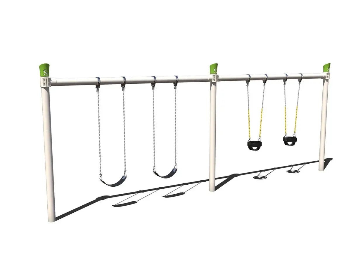 2-Bay Single Post Swing Frame - TFR0623XX  Swings Playgrounds Etc