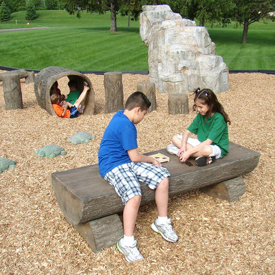 4' Log Bench for Nature Playground  Independent Play Playgrounds Etc