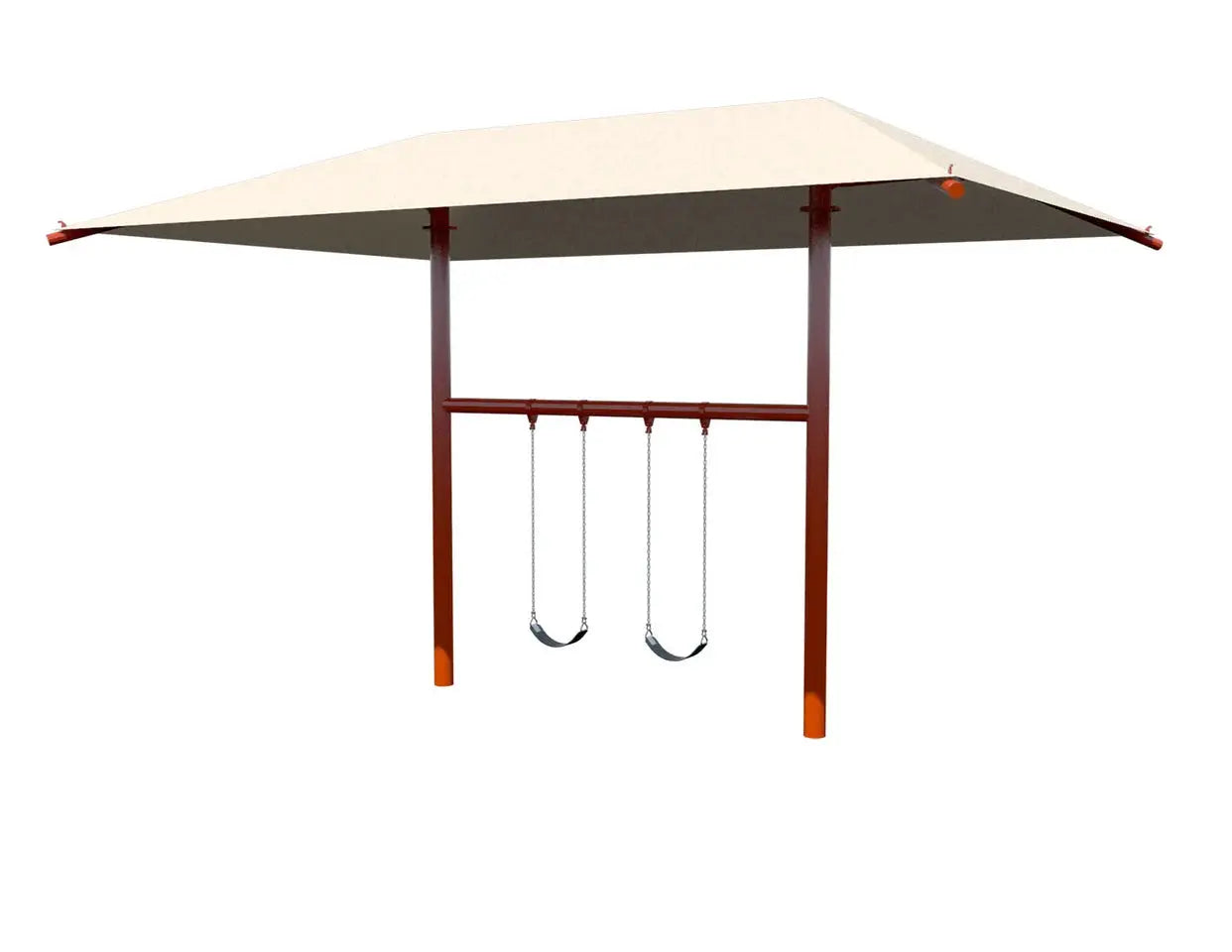 5" Single Post Swing Set Frame with Shade - Outdoor Playground Equipment  Swings Playgrounds Etc