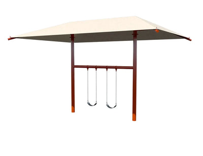 5" Single Post Swing Set Frame with Shade - Outdoor Playground Equipment  Swings Playgrounds Etc