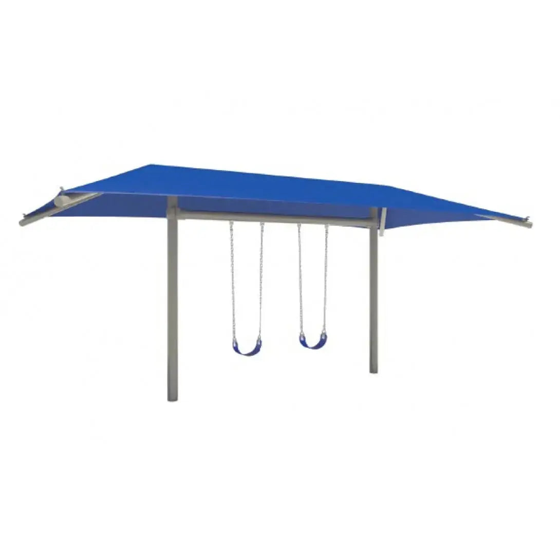 5" Single Post Swing Set Frame with Shade - Outdoor Playground Equipment  Swings Playgrounds Etc