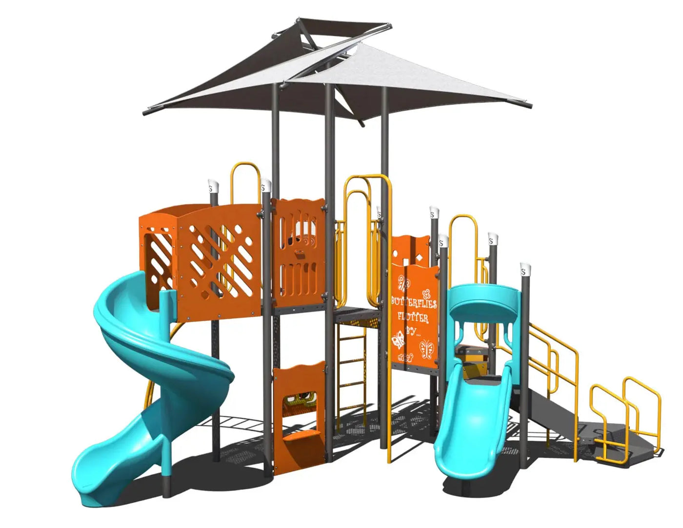 Butterflies Flutter Steel Outdoor Playground - PS3-72174  Outdoor Playgrounds Playgrounds Etc