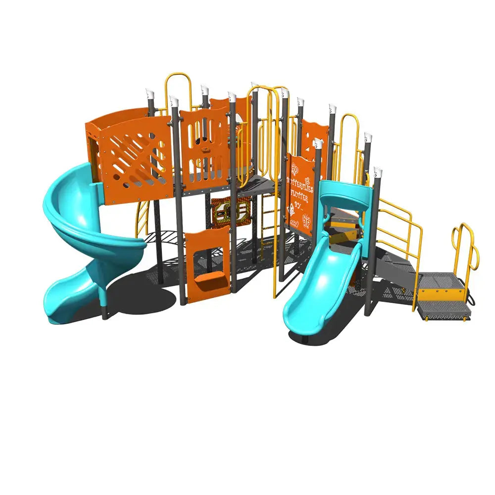 Butterflies Flutter Steel Outdoor Playground - PS3-72174  Outdoor Playgrounds Playgrounds Etc
