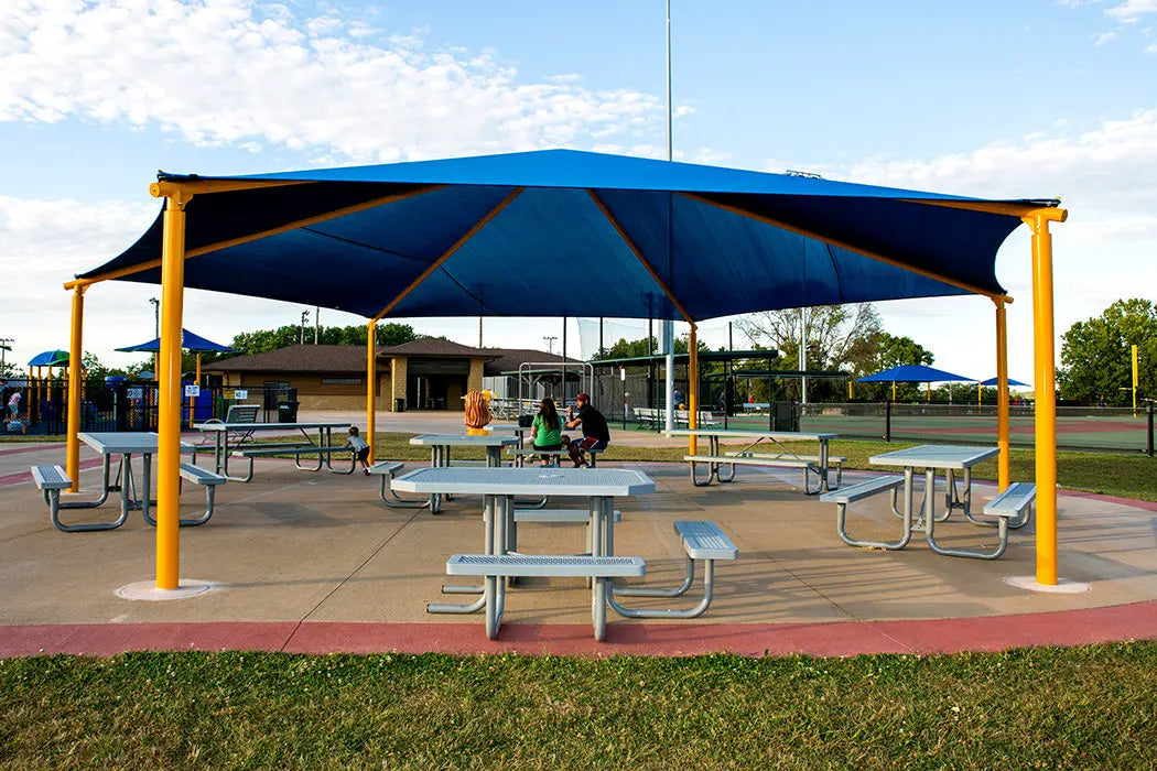 Hexagon Hip Shades - Commercial Shade Structures  Hip Shades Playgrounds Etc