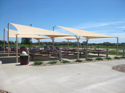 Square Sand Dollar Sail Shades - Commercial Shade Structures  Hip Shades Playgrounds Etc