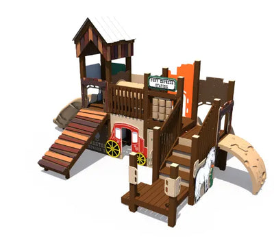 Old West Themed Outdoor Playground - RFX-30099  Outdoor Playgrounds Playgrounds Etc