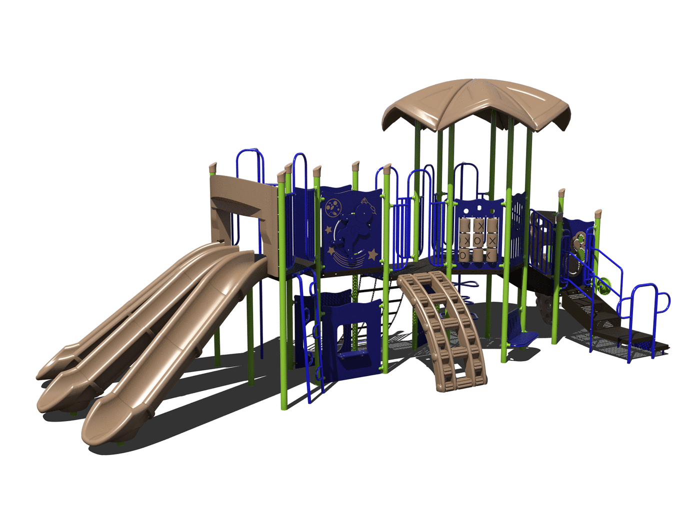 Tri-Slide Junction Outdoor Playground - PS3-70243  Big Kids Playground Playgrounds Etc