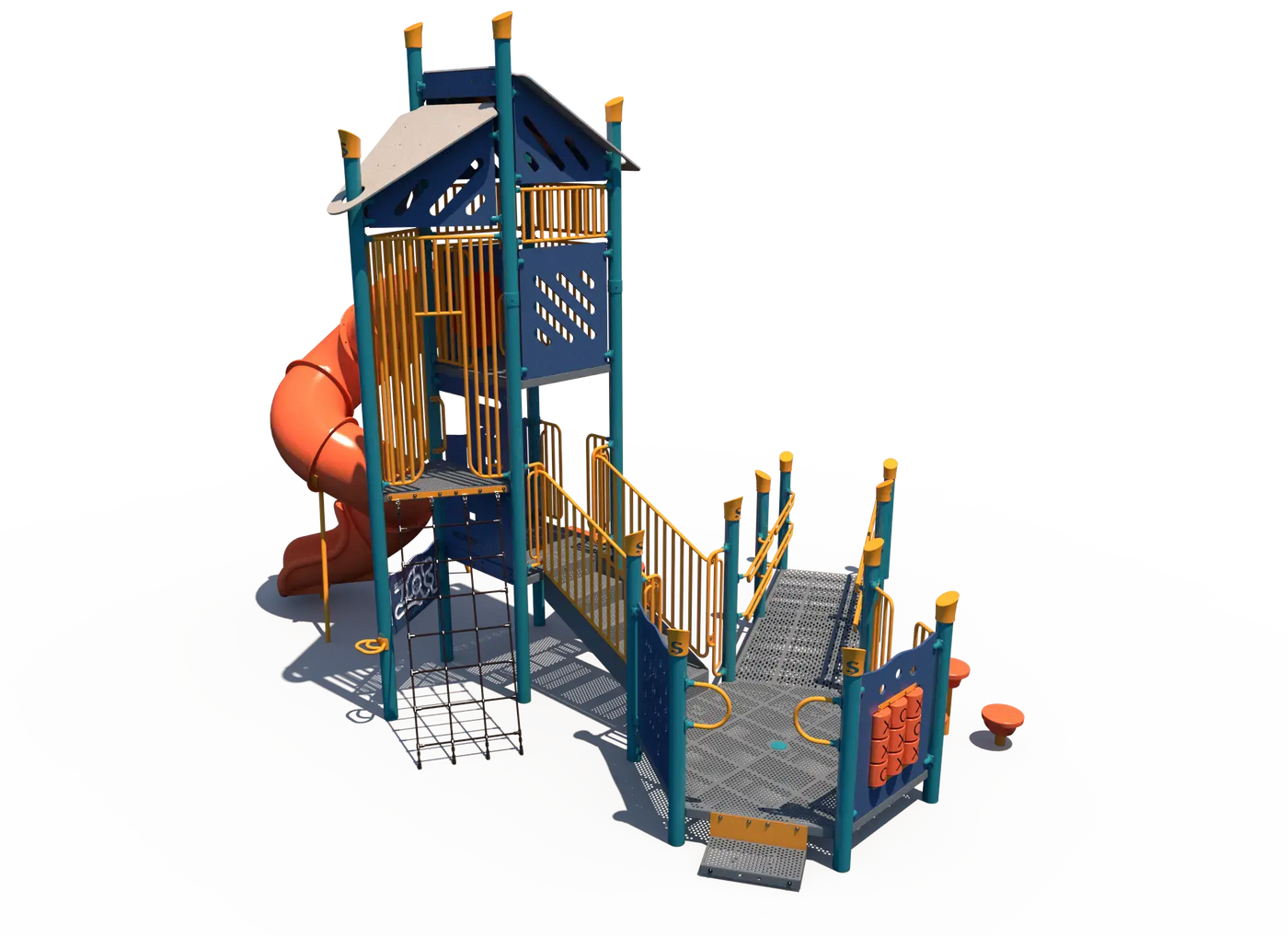 Ramped Tower Playground - FXT-GEN-512-0093 Commercial Playground Tower ...