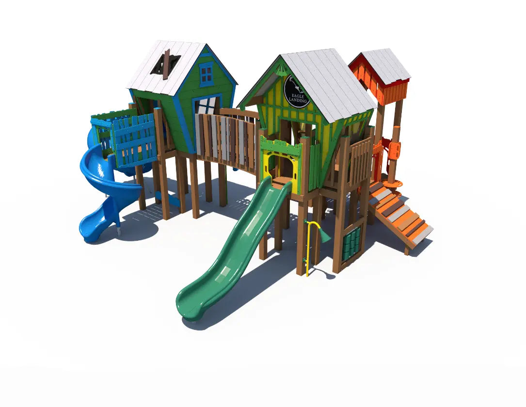 Storybook Cottage Themed Outdoor Playground - RFX-30157  Themed Outdoor Playgrounds Playgrounds Etc