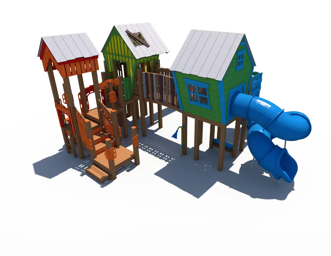Storybook Cottage Themed Outdoor Playground - RFX-30157  Themed Outdoor Playgrounds Playgrounds Etc