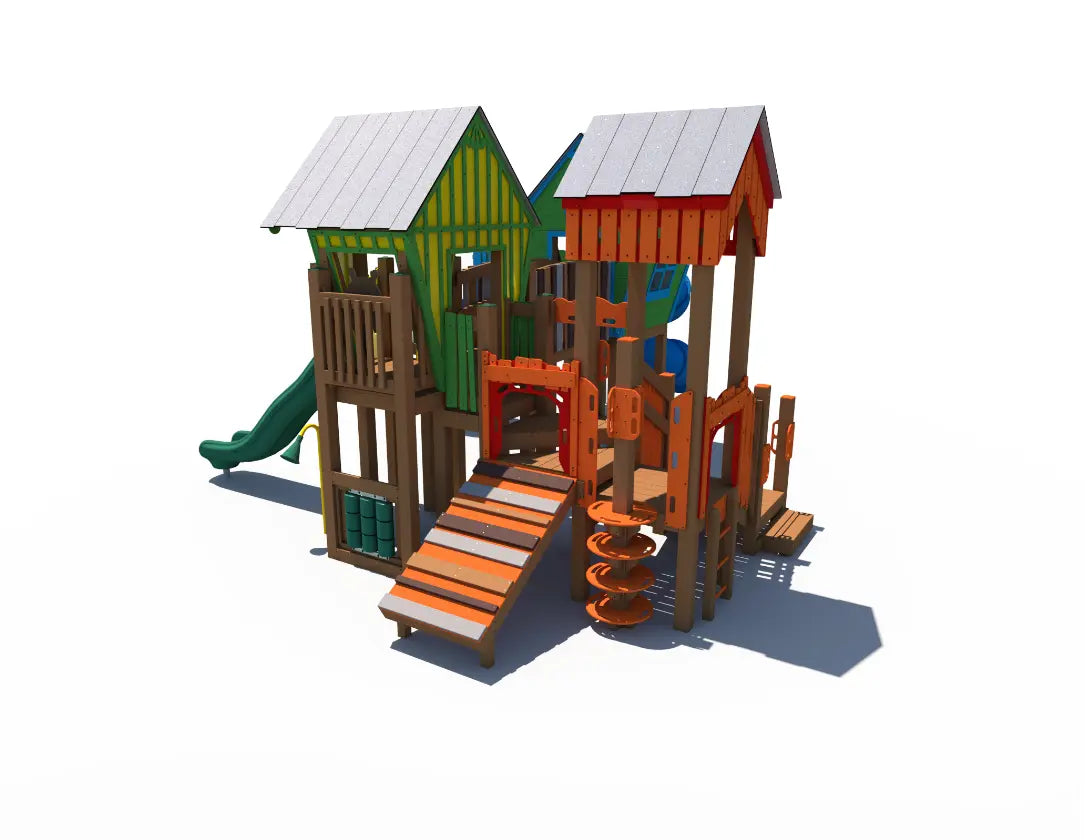 Storybook Cottage Themed Outdoor Playground - RFX-30157  Themed Outdoor Playgrounds Playgrounds Etc