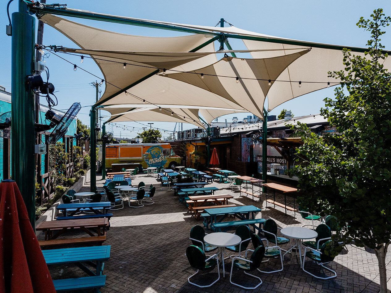 Square Sand Dollar Sail Shades - Commercial Shade Structures  Hip Shades Playgrounds Etc