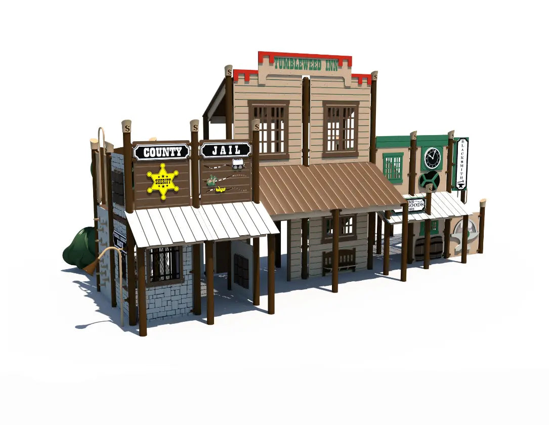 Wild West Junction Western Town Themed Outdoor Playground  Big Kids Playground Playgrounds Etc
