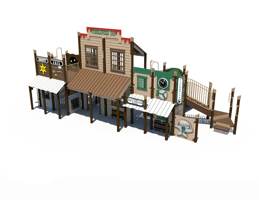 Wild West Junction Western Town Themed Outdoor Playground  Big Kids Playground Playgrounds Etc