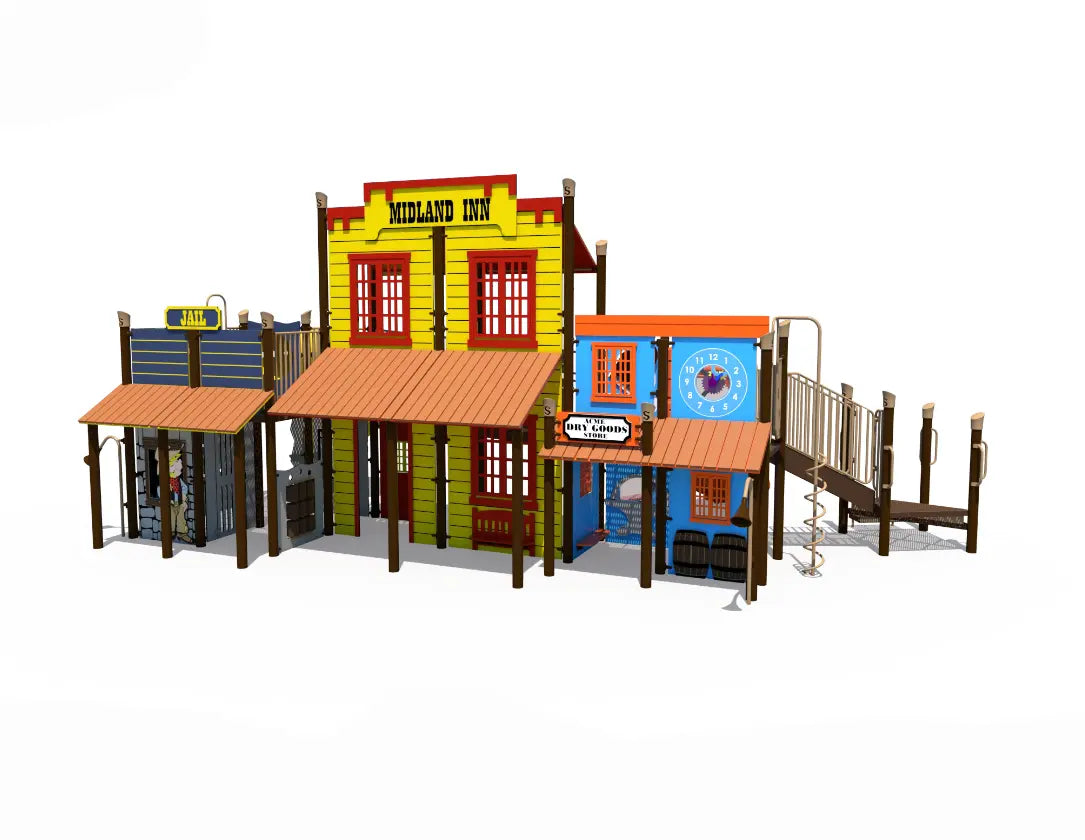 Wild West Junction Western Town Themed Outdoor Playground  Big Kids Playground Playgrounds Etc