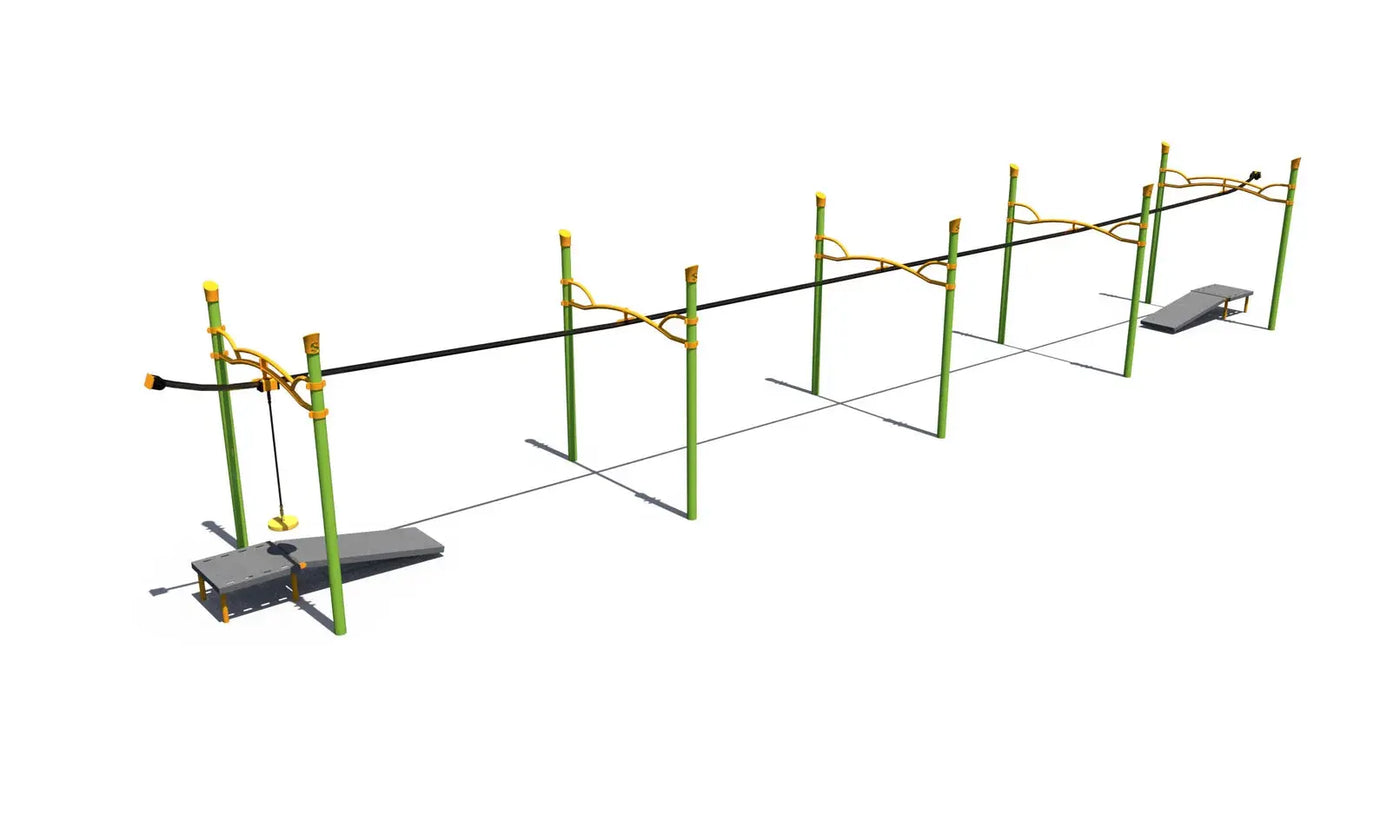 Zip Track without Shade 4 Bay - Playground Zip Line - A2-2445-4B Zip ...