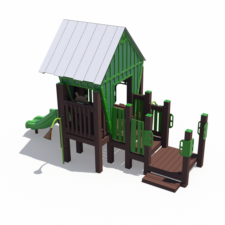 Cozy Pines Cabin Themed Outdoor Playground - R3FX-30191  Themed Outdoor Playgrounds Playgrounds Etc