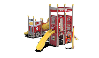 Blaze Brigade Fire Engine Themed Outdoor Playground - FX5-EFR-512-0471  Outdoor Playgrounds Playgrounds Etc