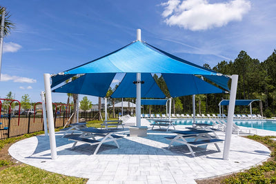 Multiple Sail Shades - Commercial Shade Structures  Cantilever Shades Playgrounds Etc