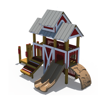 Small Barn Themed Outdoor Playground